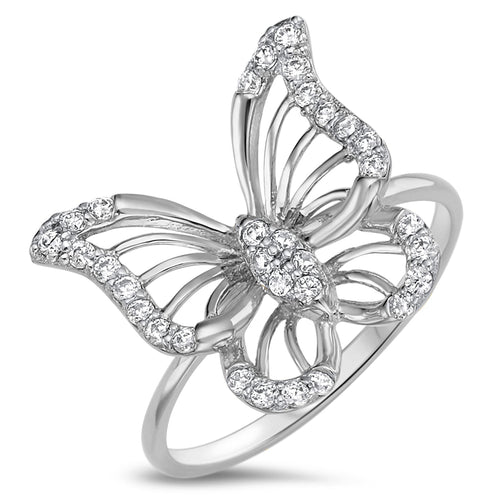 Sterling Silver 925 Women's Butterfly Ring