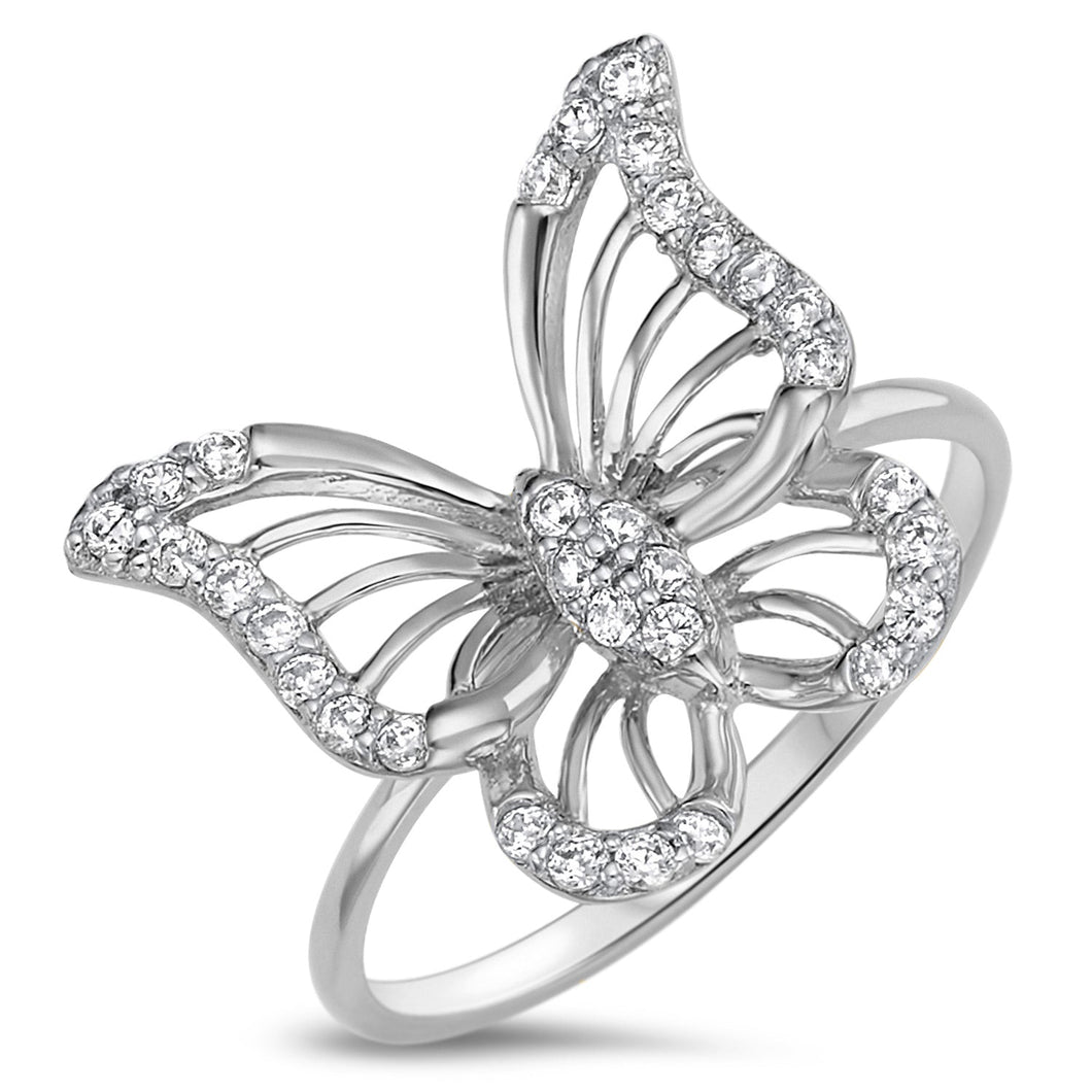 Sterling Silver 925 Women's Butterfly Ring