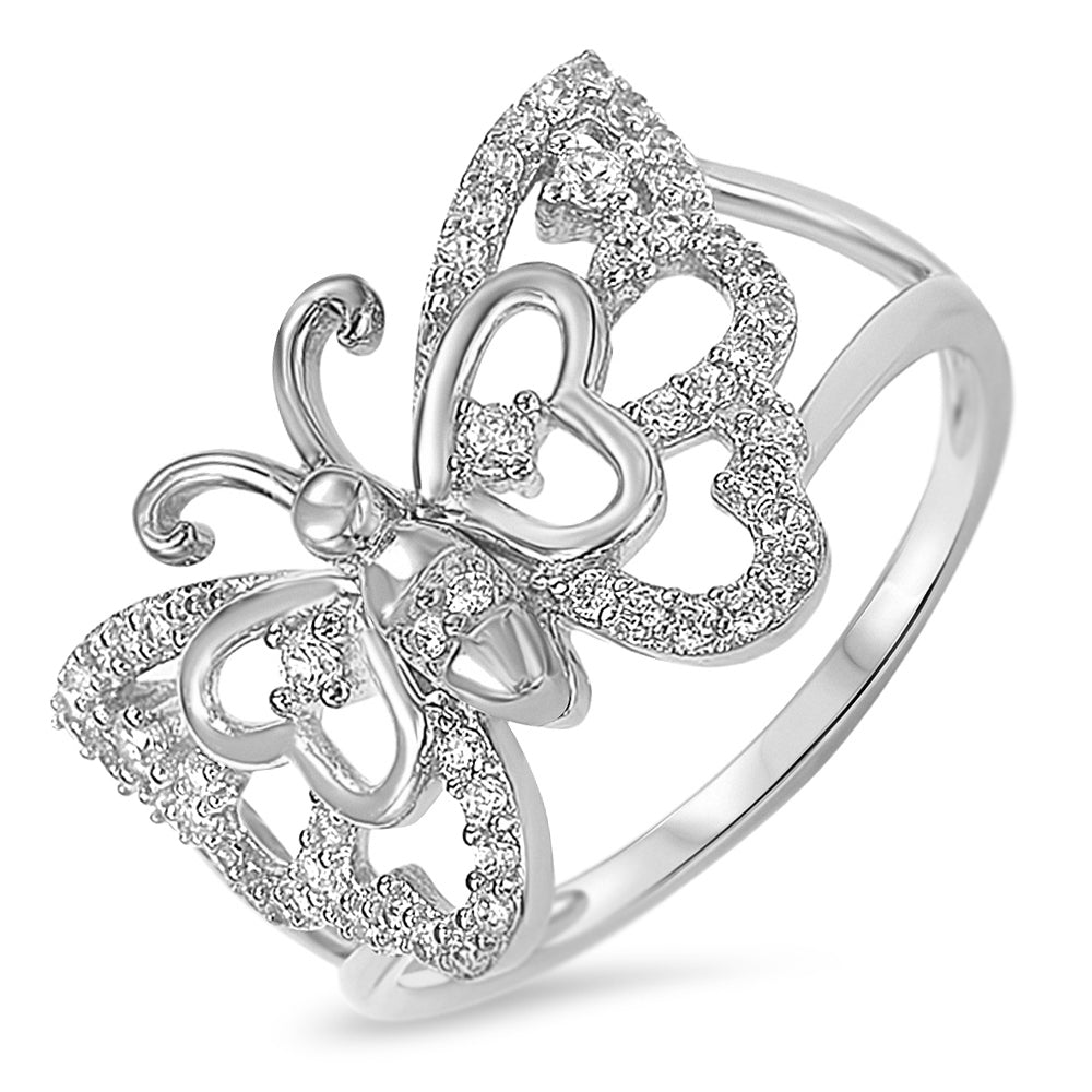Sterling Silver 925 Women's Butterfly Ring