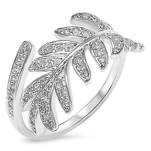 Sterling Silver 925 Women's Leaf Ring