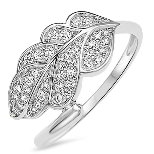 Sterling Silver 925 Women's Leaf Ring