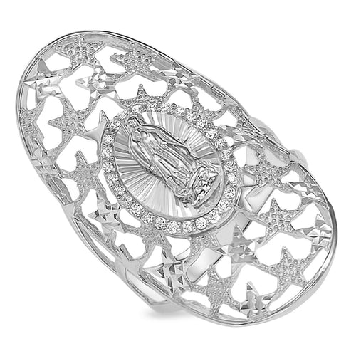 Sterling Silver 925 Women's Virgin Mary Lady Guadalupe Ring