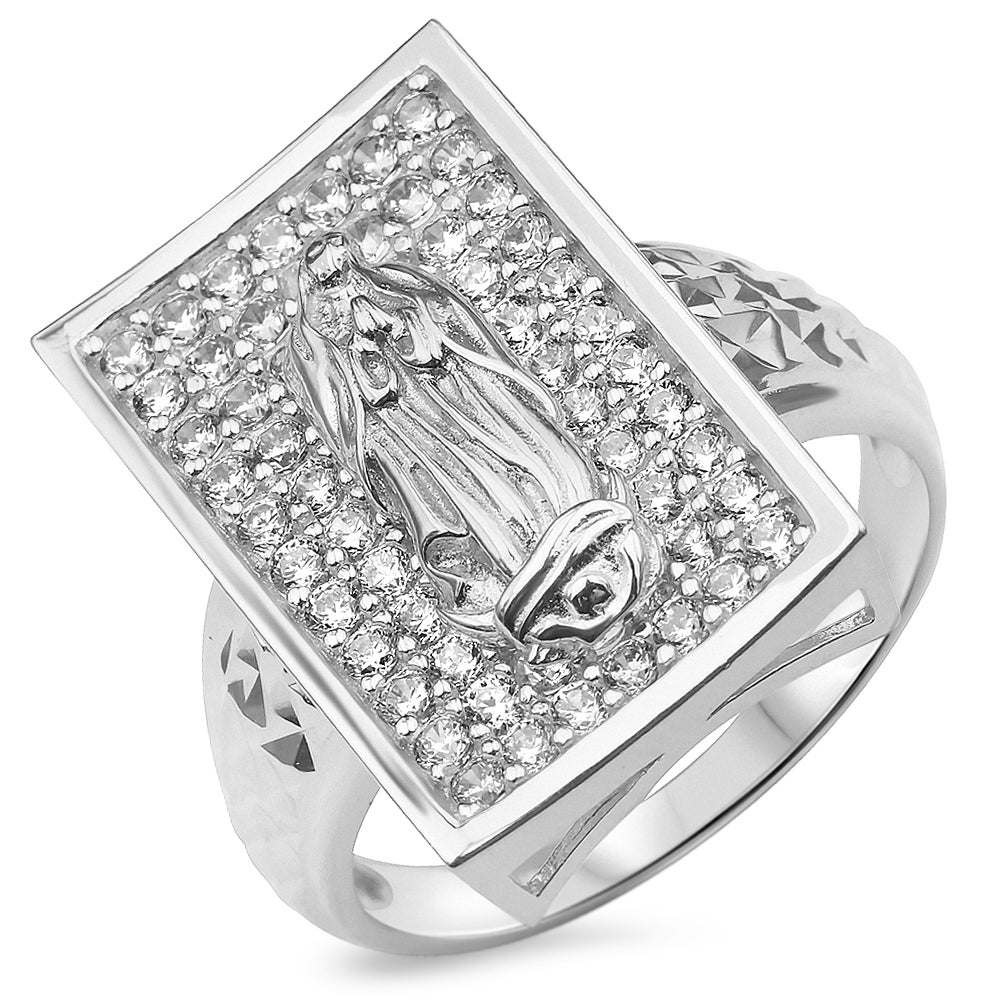 Sterling Silver 925 Women's Virgin Mary Lady Guadalupe Ring