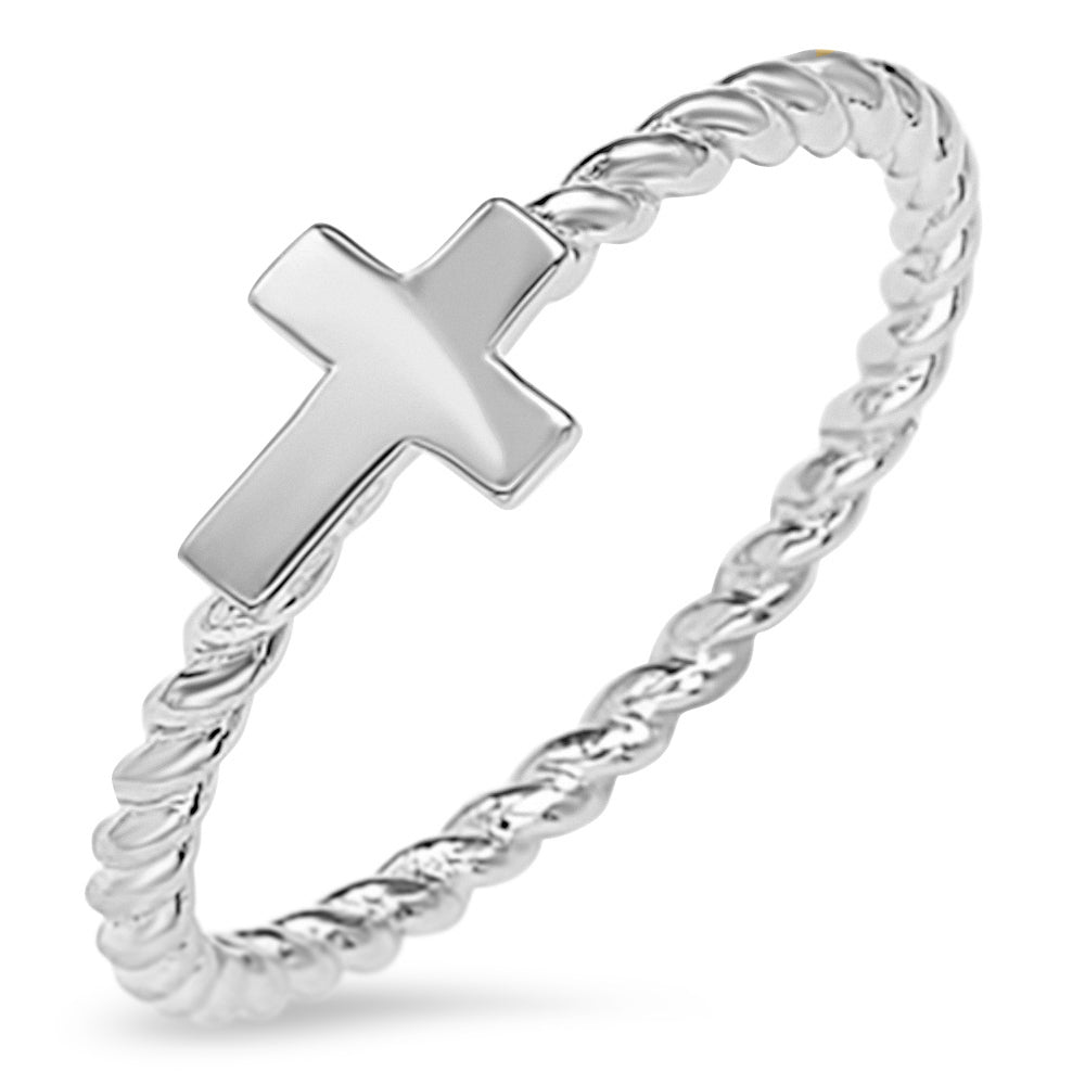 Sterling Silver 925 Women's Cross Ring