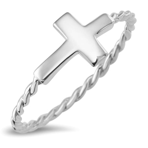 Sterling Silver 925 Women's Cross Ring
