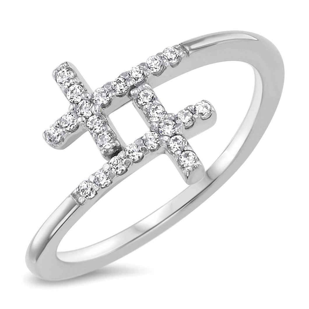 Sterling Silver 925 Women's Cross Ring