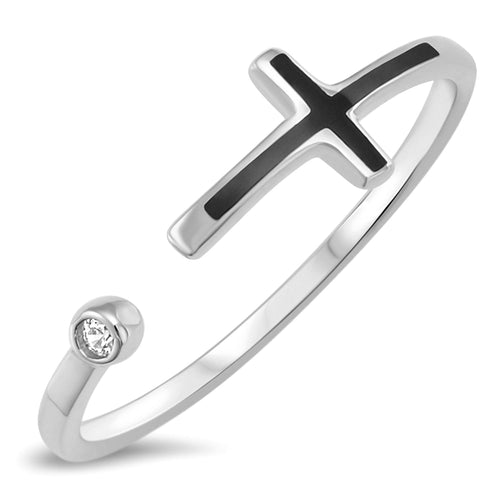 Sterling Silver 925 Women's Cross Ring