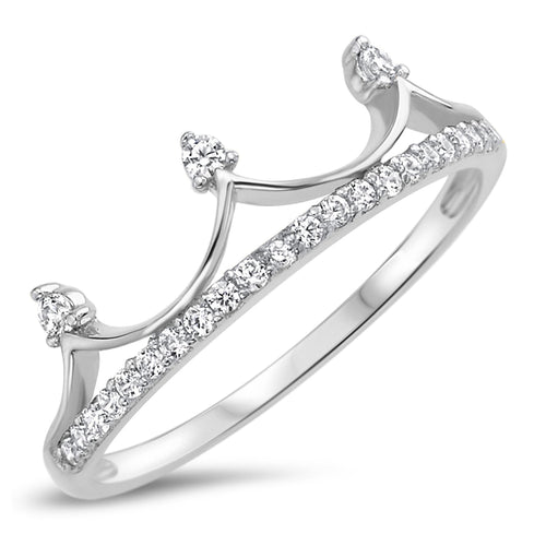 Sterling Silver 925 Tiara Crown Ring