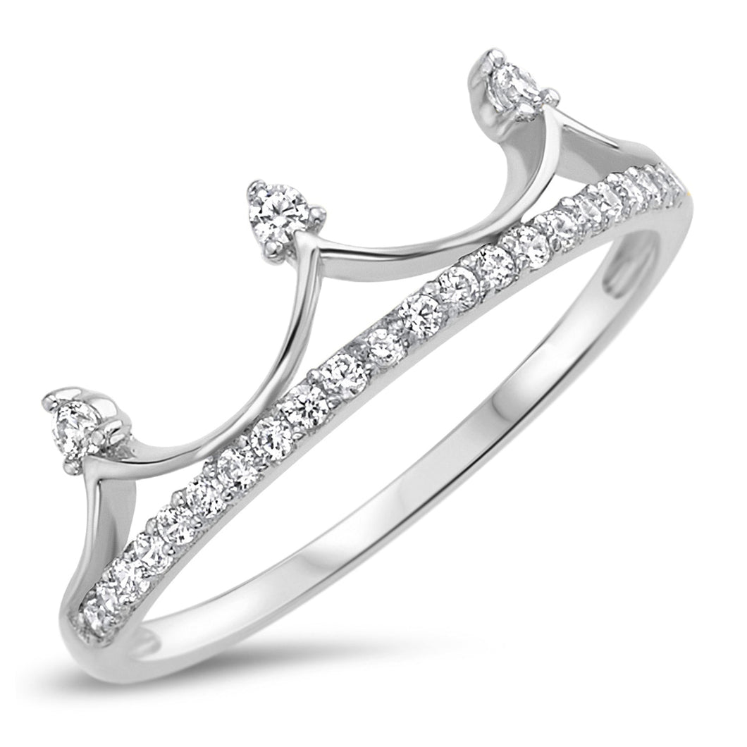 Sterling Silver 925 Tiara Crown Ring
