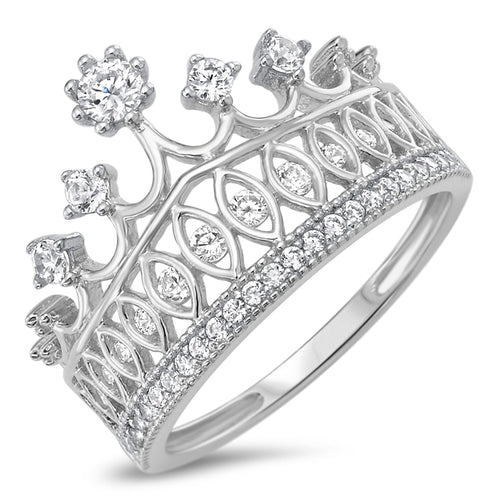Sterling Silver 925 Crown Double Band Ring