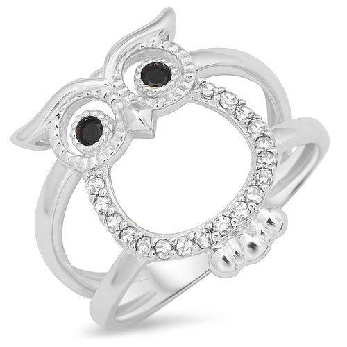 Sterling Silver 925 Women's Owl Ring