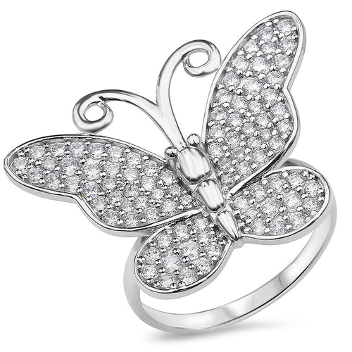 Sterling Silver 925 Women's Butterfly Ring