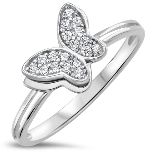 Sterling Silver 925 Women's Butterfly Ring