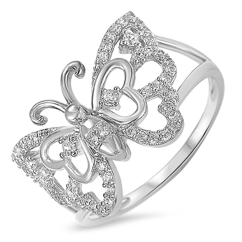 Sterling Silver 925 Women's Butterfly Ring