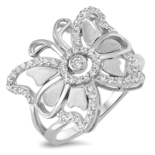 Sterling Silver 925 Women's Butterfly Ring