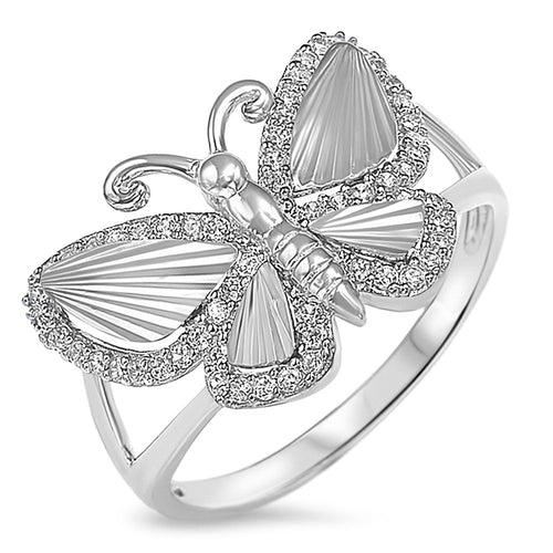 Sterling Silver 925 Women's Butterfly Ring