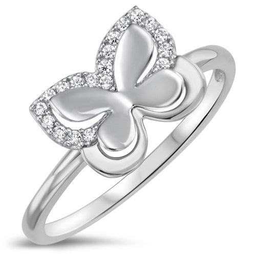 Sterling Silver 925 Women's Butterfly Ring