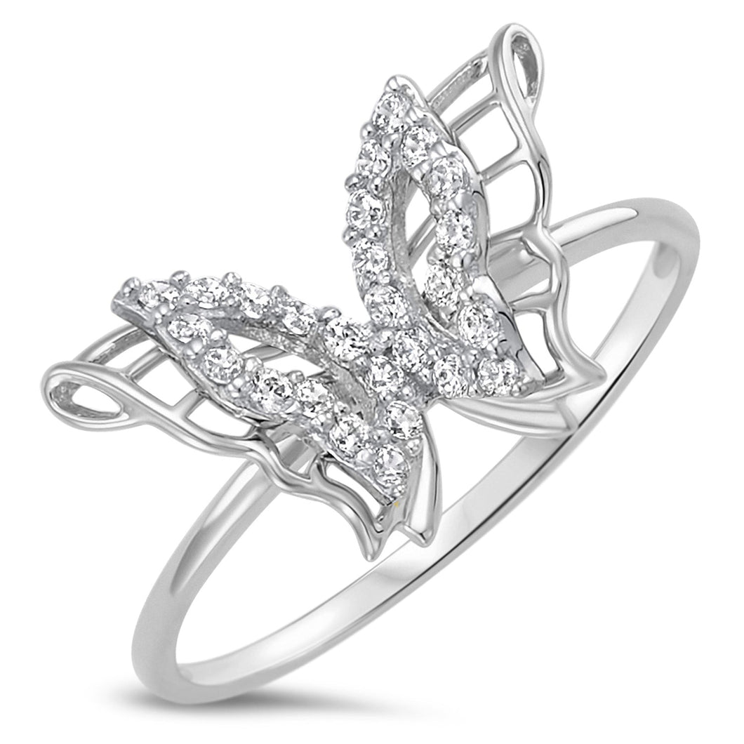 Sterling Silver 925 Women's Butterfly Ring