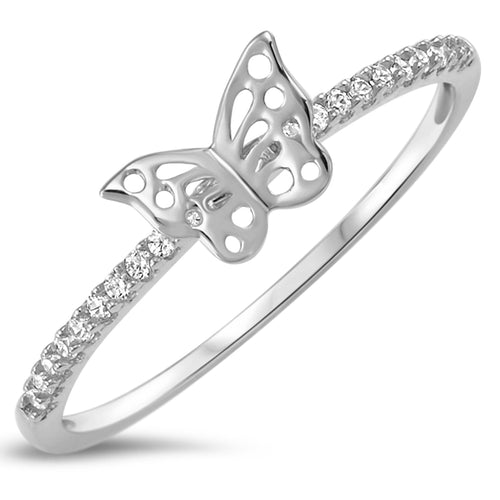 Sterling Silver 925 Women's Butterfly Ring