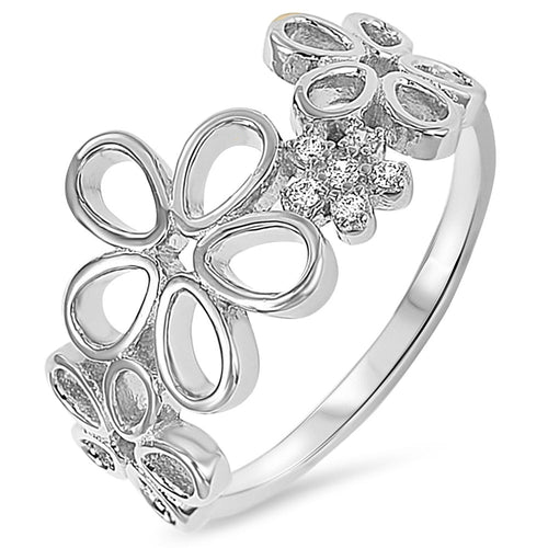 Sterling Silver 925 Women's Plumeria Flower Ring