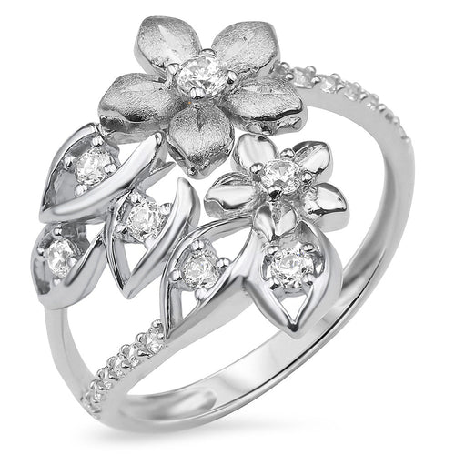 Sterling Silver 925 Women's Flower Ring