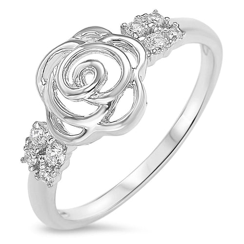 Sterling Silver 925 Women's Flower Ring