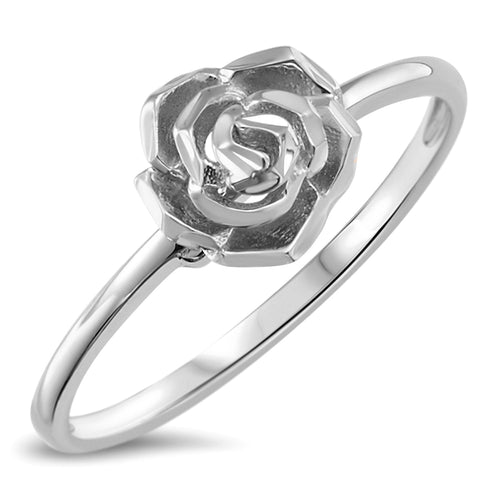 Sterling Silver 925 Women's Rose Flower Ring