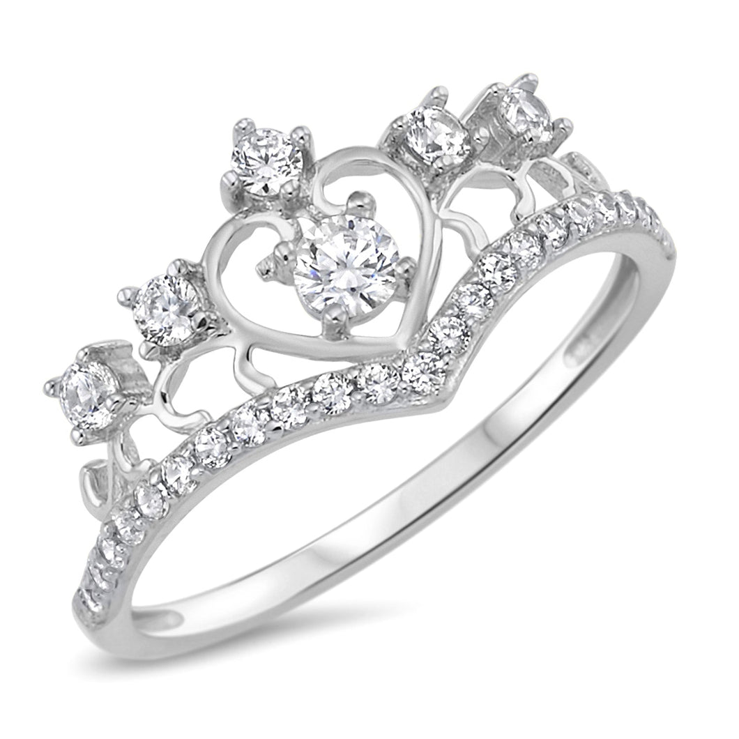 Sterling Silver 925 Tiara Crown Ring