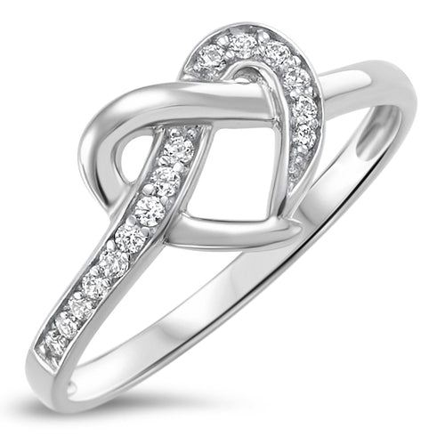 Sterling Silver 925 Love Knot Heart Ring