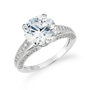 Sterling Silver 925 Large 3.87 Carat CZ Engagement Ring