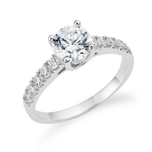 Sterling Silver 925 1.0 Carat CZ Engagement Ring