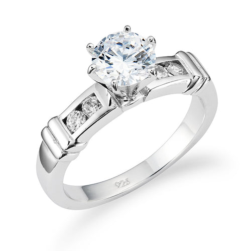 Sterling Silver 925 Round Cut 1.3 cttw Engagement Ring