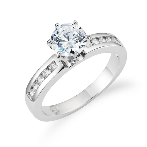 Sterling Silver 925 Round Cut 1 Carat CZ Engagement Ring