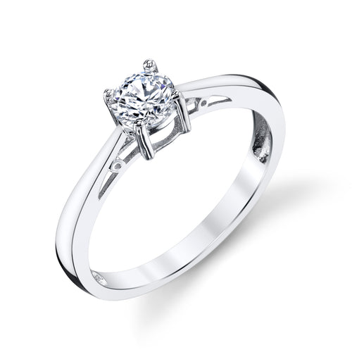 Sterling Silver 925 Petite 0.5 cttw CZ Engagement Ring