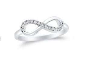 Sterling Silver 925 Infinity Forever Love Ring