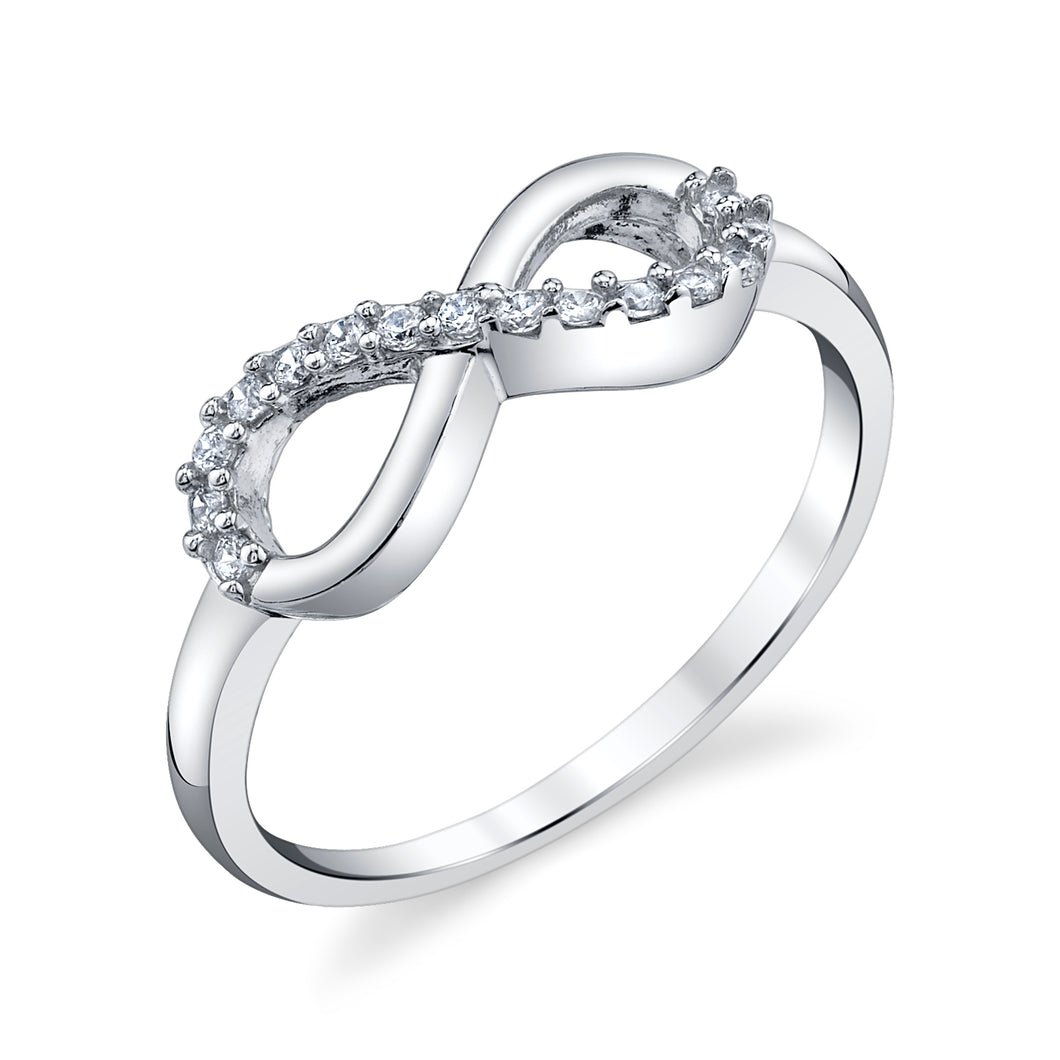 Sterling Silver 925 CZ Infinity Love Engagement Ring