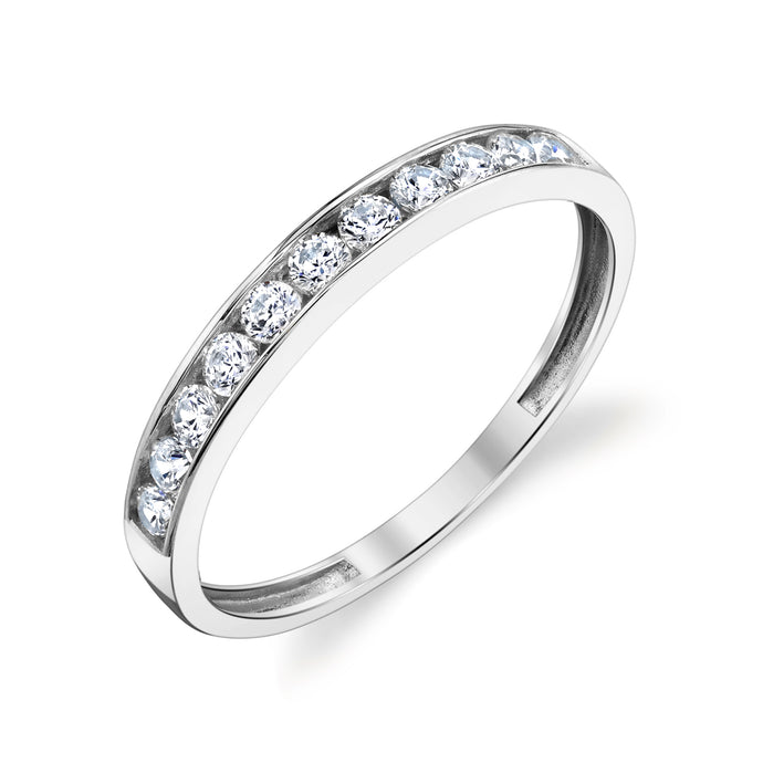 10k Solid Yellow or White Gold Channel Set Wedding Band