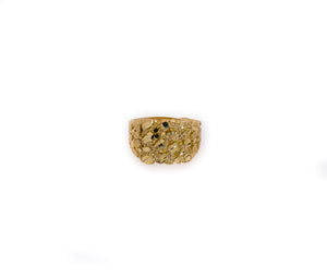 10k Yellow Gold Rectangle Nugget Small Pinky Ring