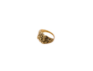 10k Yellow Gold Rectangle Nugget Small Pinky Ring